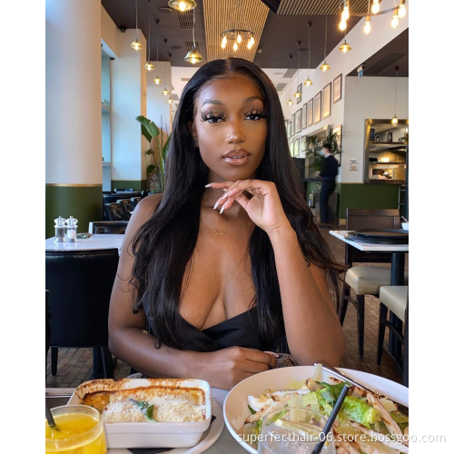 Wholesale Virgin Brazilian 12 Inch-36 Inch Straight Human Hair Wig Transparent Lace Front Wigs 13X4X1 T Part Human Hair Wigs